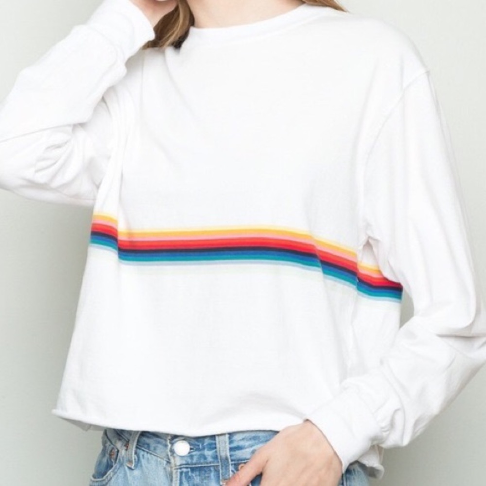 Brandy Melville rainbow stripe long sleeve